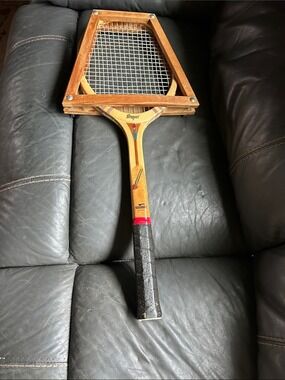 Slazenger Wooden Tennis Racket with Red Accent